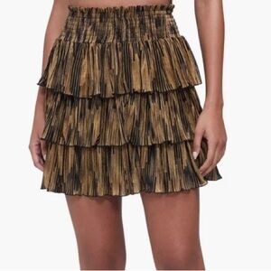 Elegant Black and Brown Tiered Skirt